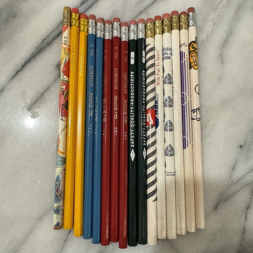 Vintage 70s 80s Pencils Lot Garfield Nike Empire Lovely Advertising No. 2 Unused